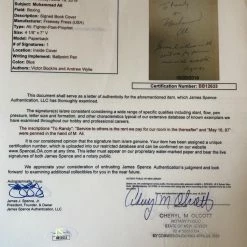 Iconsofboxing.com Muhammad Ali Deluxe Protected Autographed Cut And Hand Written Inscription JSA