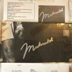 Iconsofboxing.com Muhammad Ali Deluxe Protected Autographed Cut And Hand Written Inscription JSA BOXING MEMORABILIA
