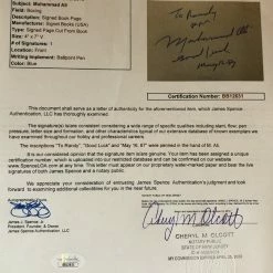 Iconsofboxing.com BOXING MEMORABILIA Muhammad Ali Deluxe Protected Autographed Cut And Hand Written Inscription JSA