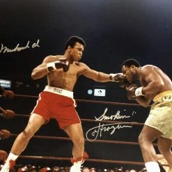 Iconsofboxing.com BOXING MEMORABILIA Muhammad Ali Vs Joe Frazier Signed Autographed 16 X 20 Boxing Photo