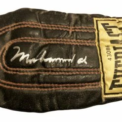 Iconsofboxing.com BOXING MEMORABILIA Muhammad Ali Autographed Black Everlast Old Vintage Boxing Gloves, Rare!
