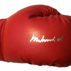 Iconsofboxing.com BOXING MEMORABILIA Muhammad Ali Autographed Vintage Everlast Red Boxing Glove Superstar Greetings