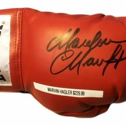 Iconsofboxing.com TOP FIGHTERS Marvin Hagler Autographed Red Everlast Boxing Glove