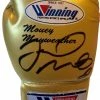 Iconsofboxing.com Floyd Mayweather Jr. Floyd Mayweather Signed Autographed Winning Gold Color Boxing Glove Full JSA Letter