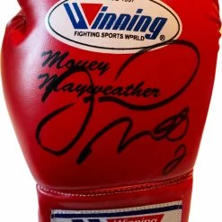 Iconsofboxing.com Floyd Mayweather Signed Autographed Winning Red Color Boxing Glove Full JSA Letter Floyd Mayweather Jr.