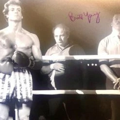 Iconsofboxing.com Burt Young Autographed Rocky 8x10 Boxing Photo In Blue