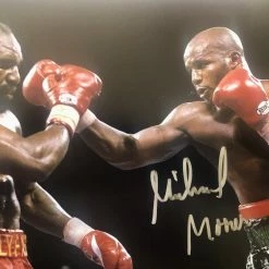 Iconsofboxing.com Michael Moore Signed Autographed 8x10 Boxing Photo Vs Evander Holyfield