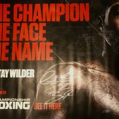 Iconsofboxing.com Deontay Wilder 3x4 Silver Signature Autographed Huge Boxing Banner TOP FIGHTERS