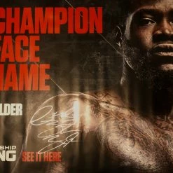 Iconsofboxing.com Deontay Wilder 3x4 Silver Signature Autographed Huge Boxing Banner TOP FIGHTERS