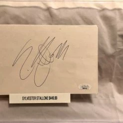 Iconsofboxing.com TOP FIGHTERS Sylvester Stallone Deluxe Protected Autographed Cut And Hand Written JSA