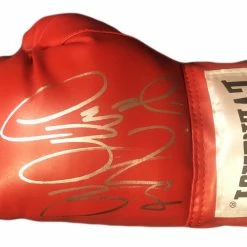 Iconsofboxing.com TOP FIGHTERS Deontay Wilder Red Everlast Autographed Boxing Glove In Silver Marker. JSA