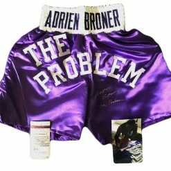 Iconsofboxing.com Adrien Broner Autographed/Signed Boxing Shorts/Trunks JSA The Problem. BOXING MEMORABILIA
