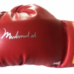 Iconsofboxing.com Muhammad Ali Autographed Vintage Everlast Red Boxing Glove Superstar Greetings