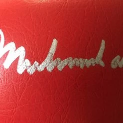 Iconsofboxing.com Muhammad Ali Autographed Vintage Everlast Red Boxing Glove Superstar Greetings
