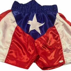 Iconsofboxing.com Miguel Cotto Signed Puerto Rico Custom Made Boxing Trunks, JSA