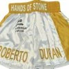 Iconsofboxing.com Roberto Duran Signed Custom "Hands Of Stone" Boxing Trunks (Beckett COA Cert) TOP FIGHTERS