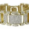 Iconsofboxing.com BOXING MEMORABILIA Iced Gold Finish Bling Bracelet - Men's Hip Hop Jewelry