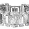 Iconsofboxing.com Iced Silver Finish Bling Bracelet - Men's Hip Hop Jewelry
