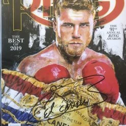 Iconsofboxing.com Canelo Alvarez Autographed Signed RING Magazine Cover In Black