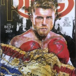 Iconsofboxing.com BOXING MEMORABILIA Canelo Alvarez Autographed Signed RING Magazine Cover In Silver