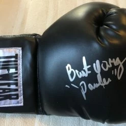 Iconsofboxing.com Burt Young Autographed TUFFWEAR Black Boxing Glove Inscribed