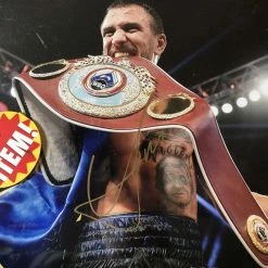Iconsofboxing.com Vasyl Lomachenko Boxer Vasyl Lomachenko Autographed 11x14 Photo In Gold Signature, Photo Proof