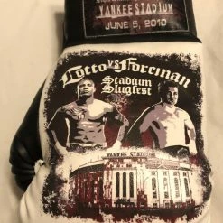 Iconsofboxing.com Cotto Vs Foreman Autographed And Silk Screen Custom Boxing Glove BOXING MEMORABILIA