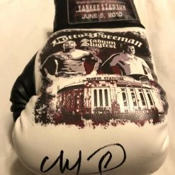 Iconsofboxing.com Cotto Vs Foreman Autographed And Silk Screen Custom Boxing Glove BOXING MEMORABILIA