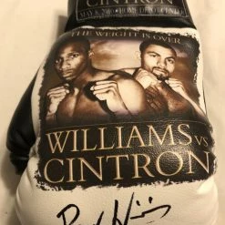 Iconsofboxing.com BOXING MEMORABILIA Paul Williams Vs Cintron Autographed And Silk Screen Custom Boxing Glove