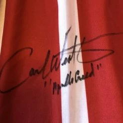 Iconsofboxing.com Carl Weathers Signed Custom Boxing Trunks Inscribed "Apollo Creed" BOXING MEMORABILIA