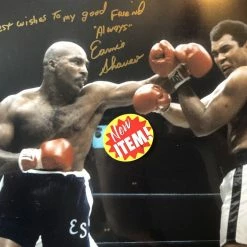 Iconsofboxing.com BOXING MEMORABILIA Earnie Shavers Vs Muhammad Ali Signed Autographed 16 X 20 Photo