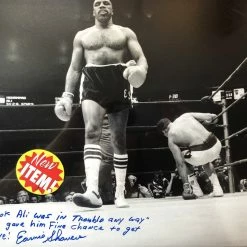 Iconsofboxing.com BOXING MEMORABILIA Earnie Shavers Vs Muhammad Ali Signed Autographed 16 X 20 Photo