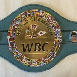 Iconsofboxing.com Spinks Brothers Michael And Leon Dual Autographed WBC Championship Mini Size Belt JSA