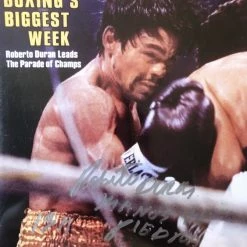 Iconsofboxing.com Roberto Duran Hands Of Stone Inscription Autographed Boxing Photo Signed Beckett Cert TOP FIGHTERS