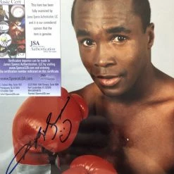 Iconsofboxing.com TOP FIGHTERS Sugar Ray Leonard Autographed 8x10 Boxing Photo Signed With JSA Cert