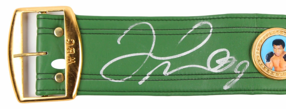 Iconsofboxing.com WBC Floyd Mayweather Jr. Autographed Championship Belt In Silver With Photo.