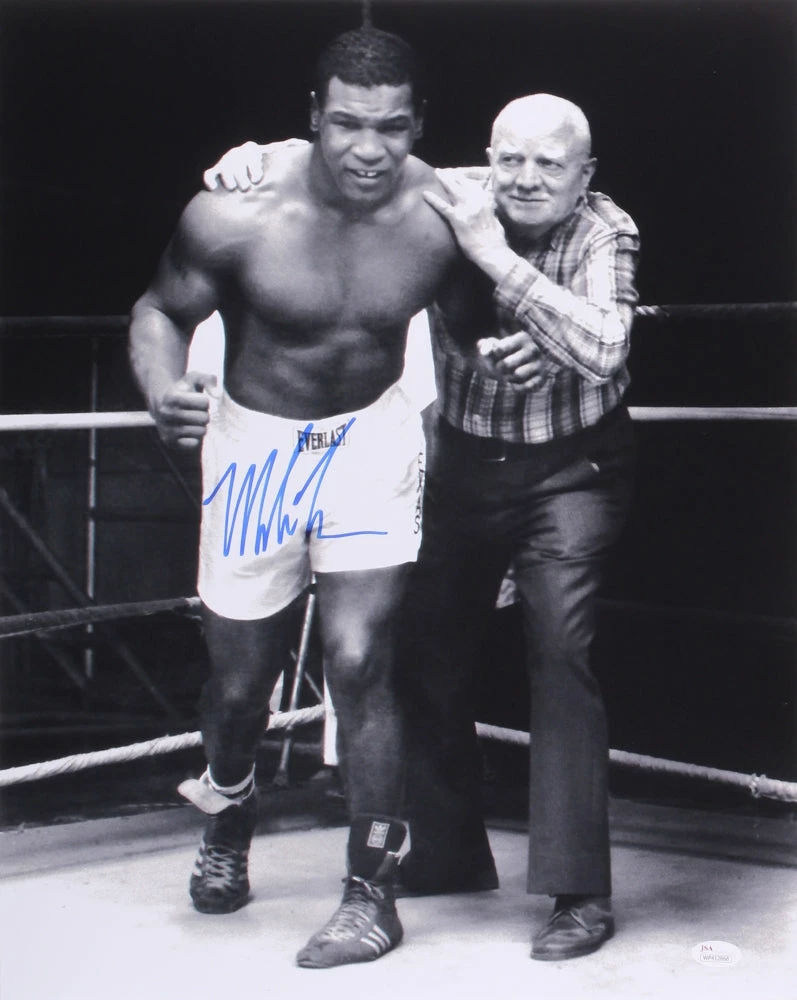 Iconsofboxing.com Mike Tyson Signed 16x20 Photo With Cus D'Amato (JSA COA) BOXING MEMORABILIA