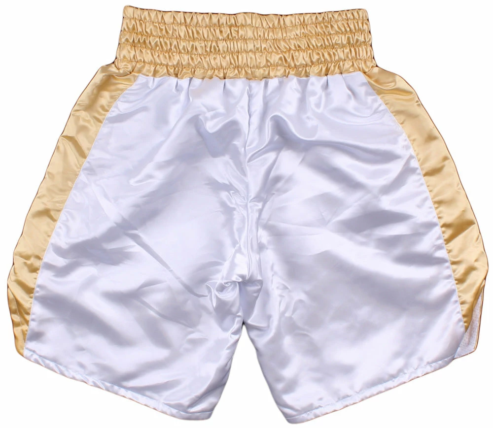 Iconsofboxing.com Roberto Duran Signed Custom "Hands Of Stone" Boxing Trunks (Beckett COA Cert)