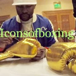 Iconsofboxing.com Floyd Mayweather Jr. VIP Gold Autographed Boxing Gloves
