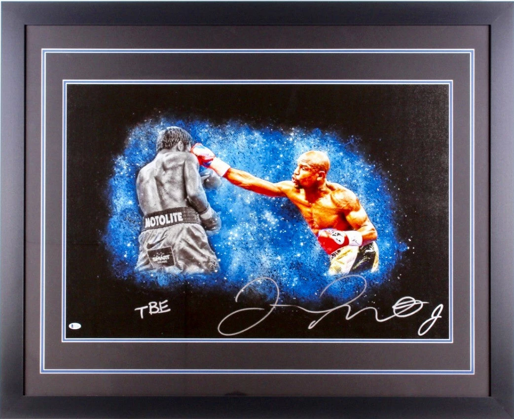 Iconsofboxing.com Floyd Mayweather Jr. Signed 35 X 43 Custom Framed Photo Inscribed "TBE" (Beckett COA)