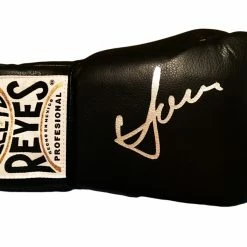 Iconsofboxing.com Boxer Vasyl Lomachenko Autographed Reyes Black Boxing Glove In Silver Signature BOXING MEMORABILIA