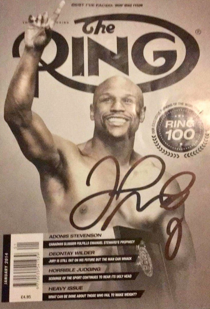 Iconsofboxing.com Floyd Mayweather Jr. Autographed The Ring Magazine Front Cover