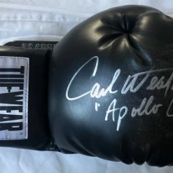 Iconsofboxing.com Carl Weathers Autographed TUFFWEAR Black Boxing Glove "Apollo Creed" FEATURED