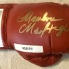 Iconsofboxing.com Marvin Hagler Autographed Red Everlast Boxing Glove In Rare Gold TOP FIGHTERS
