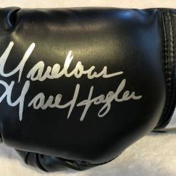 Iconsofboxing.com Marvin Hagler Autographed Signed Black Everlast Boxing Glove In Silver Marker TOP FIGHTERS