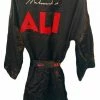 Iconsofboxing.com MuhammadAli Autographed Custom Made Black Movie Boxing Robe Signed In Silver