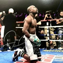 Iconsofboxing.com Floyd Mayweather Autographed/Signed 11X14 Winner Photo PSA Signed In Silver