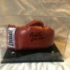 Iconsofboxing.com Roberto Duran Autographed Signed Everlast Red/Blk Horizontal Boxing Gloves Display. TOP FIGHTERS