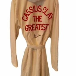 Iconsofboxing.com Muhammad Ali Autographed Custom Made Boxing Robe Signed In Black, Ali Co. BOXING MEMORABILIA