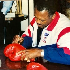 Iconsofboxing.com BOXING MEMORABILIA Muhammad Ali And Joe Frazier Autographed Vintage Everlast Red Boxing Gloves Superstar Greetings Certified